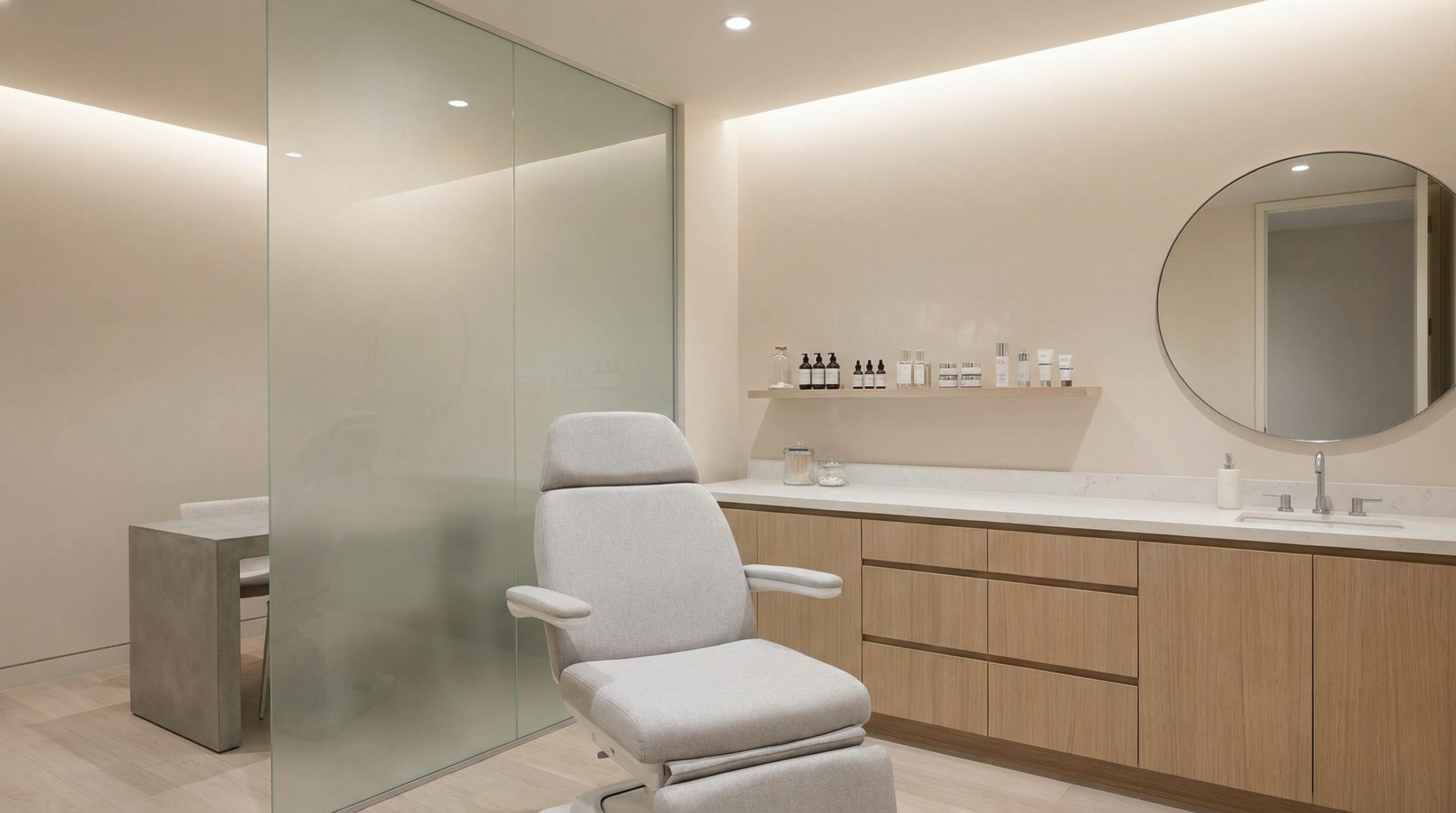 Modern dermatology treatment room